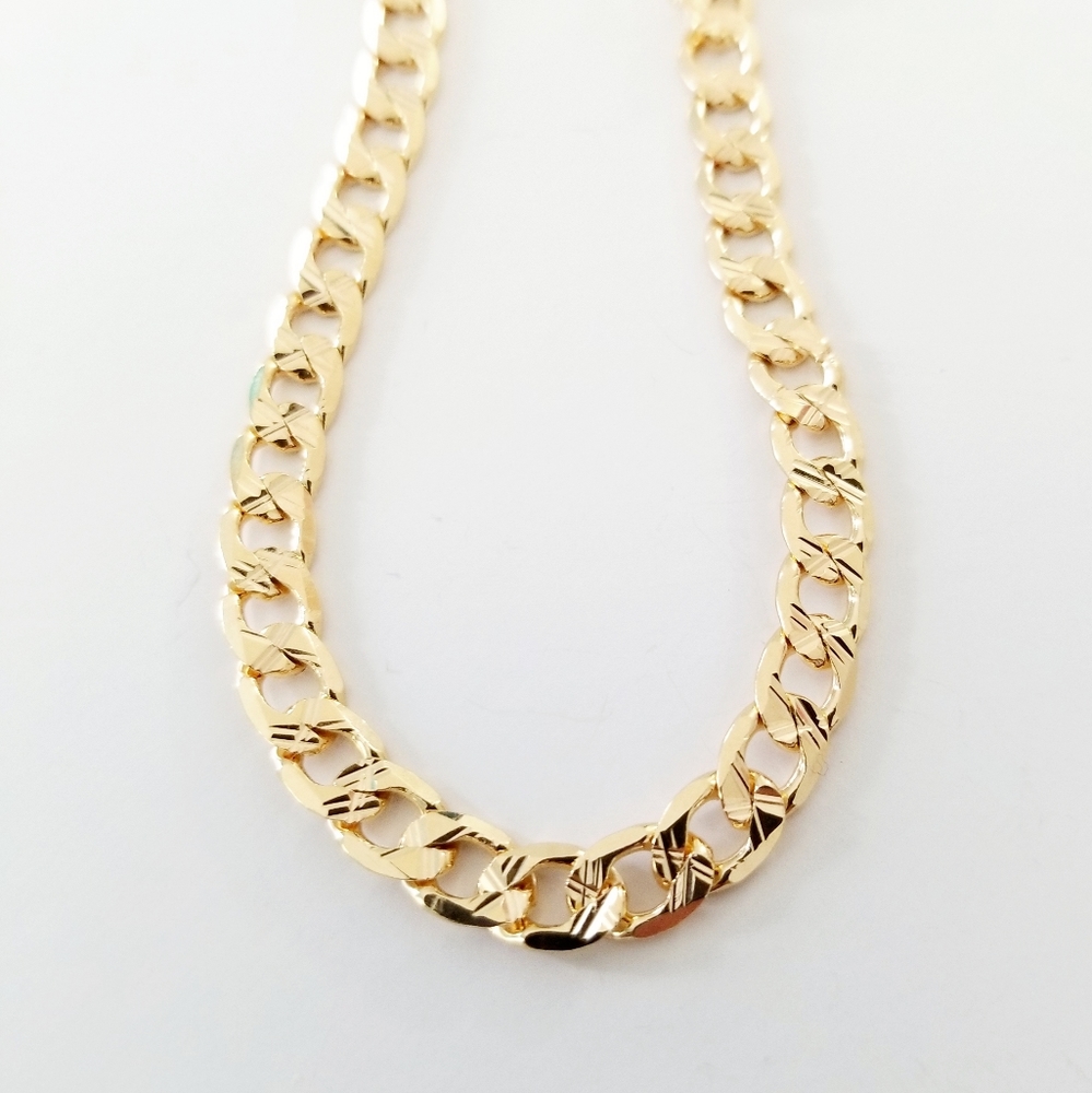 18K GF diamond cut cuban men's bracelet. New - Picture 5 of 8